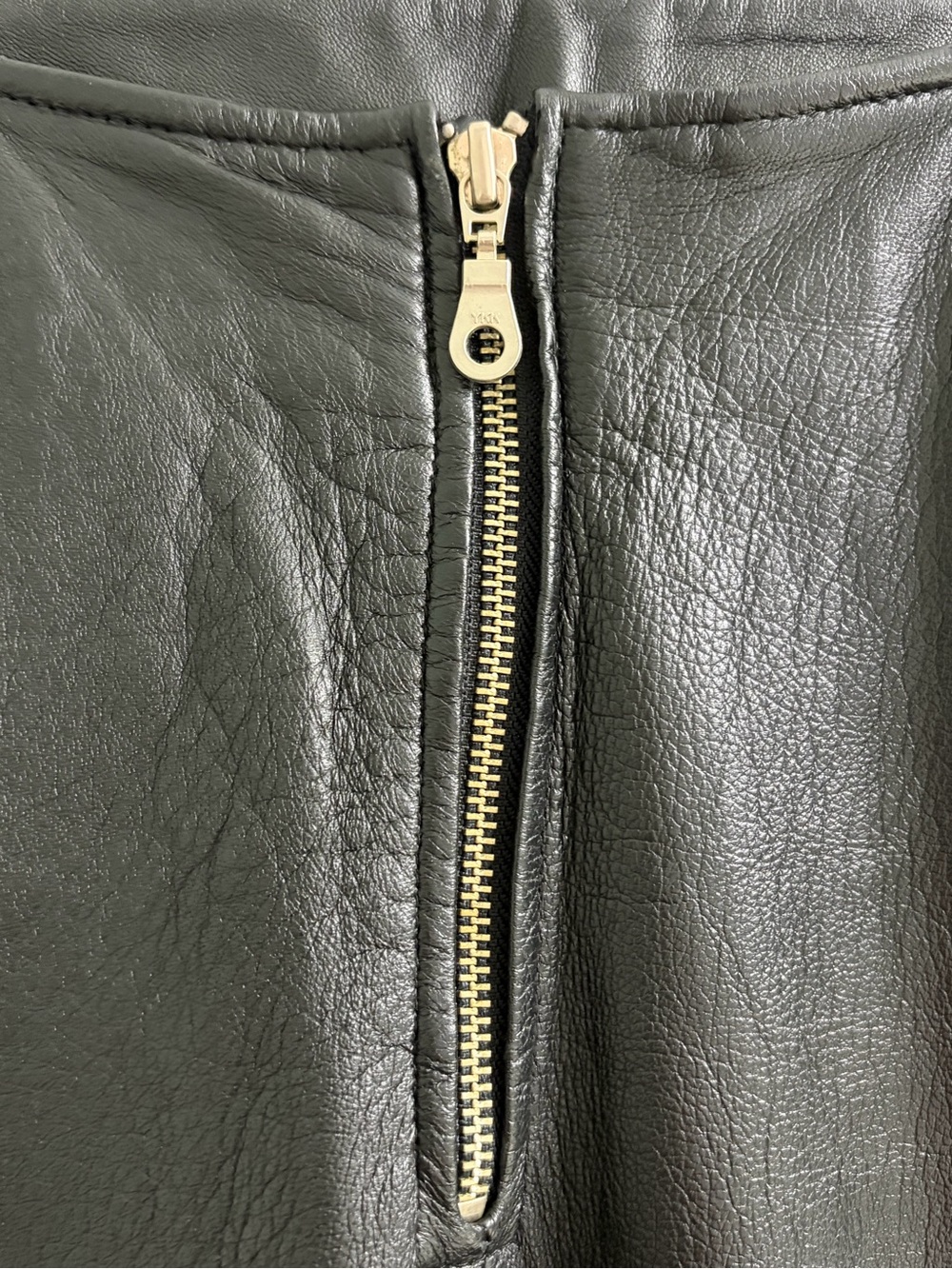 Vintage First Women's Black Genuine Leather Straight Pants Front Zip Lined 12 - Picture 4 of 12